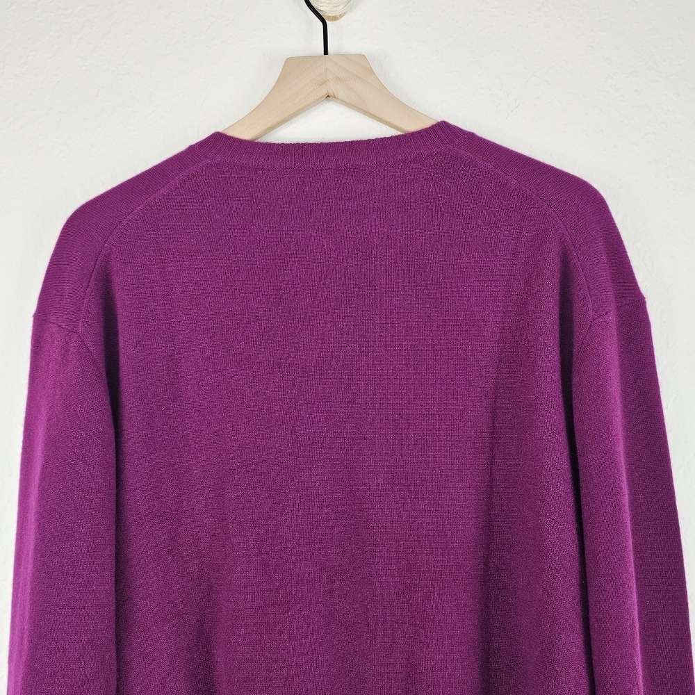 New! J. Crew Cashmere High V-neck Classic Fit Sweater in Iris - Picture 6 of 13